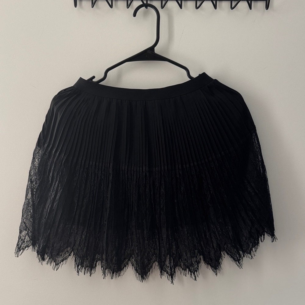 Forever 21 Black Lace Pleated Mini Skirt